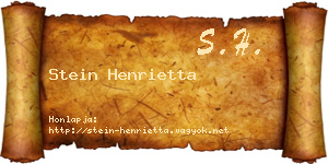 Stein Henrietta névjegykártya